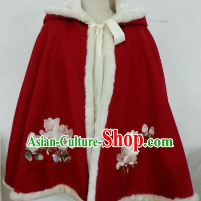 Chinese Hanfu Red Mantle for Women