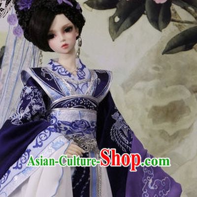 Chinese Kimono Dress and Headpieces Complete Set for Ladies