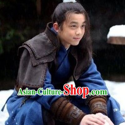 Chinese Han Warrior Costumes and Headwear Complete Set for Kids or Teenagers Adults