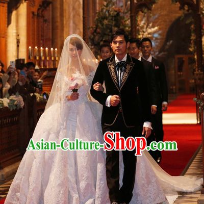 Chinese Star Zhou Jielun Jackie's Brides Kun Ling Romantic Wedding Dress