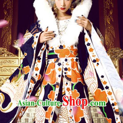 Ancient Chinese Empress Winter Dresses and Headwear Complete Set for Kids or Adults