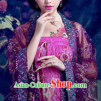 Ancient Chinese Palace Maid of Honor Costumes and Hair Accessories