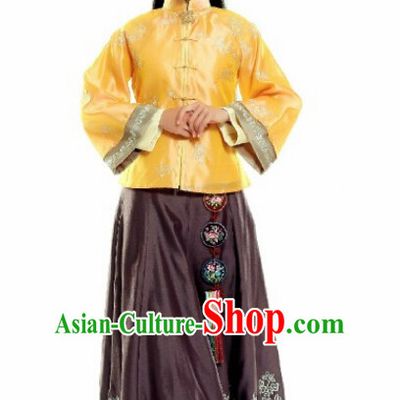 Tradiitonal Chinese Minguo Time Mandarin Dress Complete Set for Women