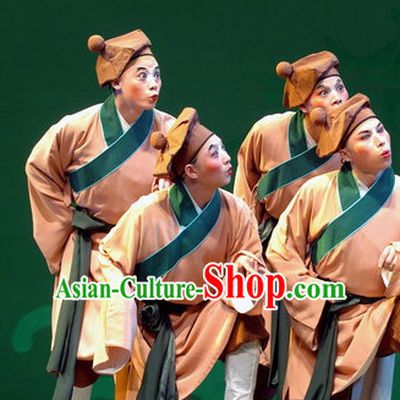 Chinese Traditional Peking Opera Clown Costumes and Hat Complete Set for Men