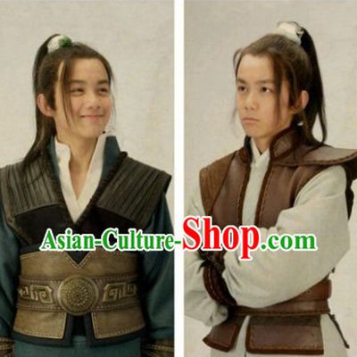 Chinese Ancient Teenagers Long Black Wigs