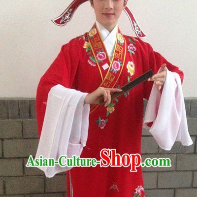 Chinese Opera Costumes National Costume Xiao Sheng Costumes and Hat Complete Set