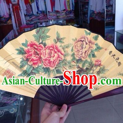 Chinese Handmade Beijing Opera Peony Fan