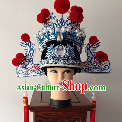 Chinese Handmade Beijing Opera Bridegroom Hat