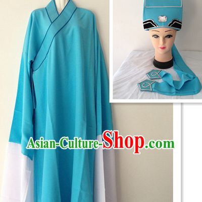 Long Sleeve Chinese Opera Young Men Costumes and Hat Complete Set