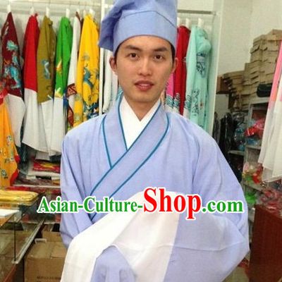 Long Sleeve Chinese Opera Tang Bohu Costume and Hat Complete Set