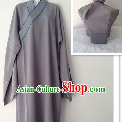 Long Sleeve Chinese Opera Male Costumes and Hat Complete Set