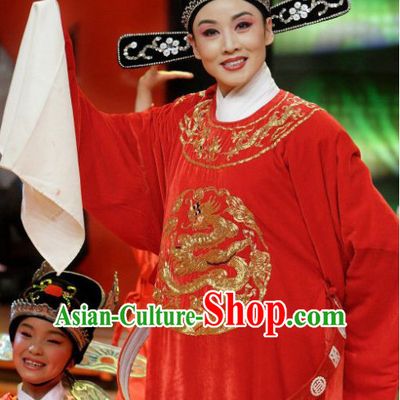 Asian Fashion Chinese Beijing Opera Costume and Hat Complete Set