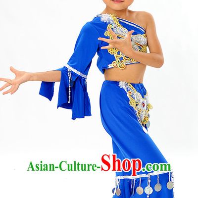 Asian Fashion Chinese Kids Dance Costumes and Headwear