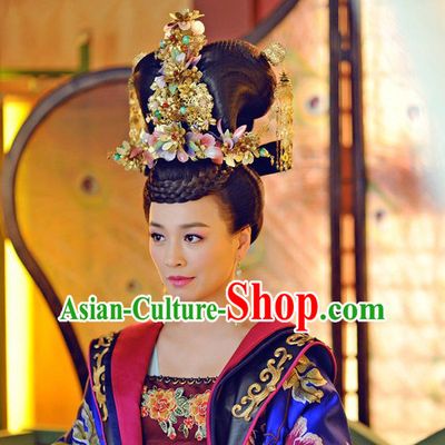 Asian Fashion Chinese Empress Kimono Costumes and Headwear Complete Set for Women