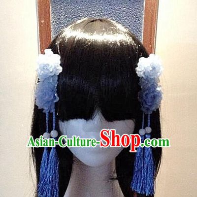 Chinese Style Female Long Wig and Flower Accessories