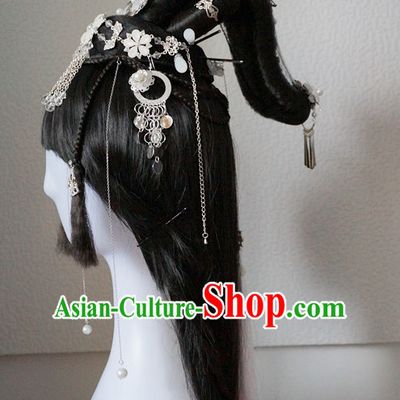 Traditional Chinese Empress Wigs and Handmade Hair Pieces Hair Accessories Hair Jewelry Set