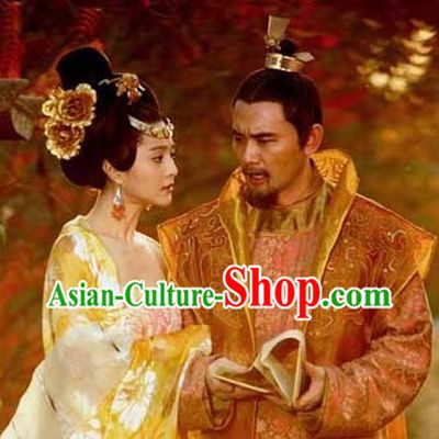 Chinese Empress Hair Accessories and Emperor Hat Complete Set