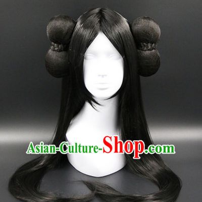 Chinese Ancient Princess Style Black Long Wigs