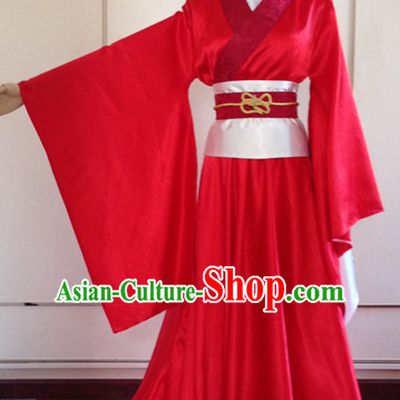 Red Wide Sleeve Chinese Hanfu Outfit for Men or Women