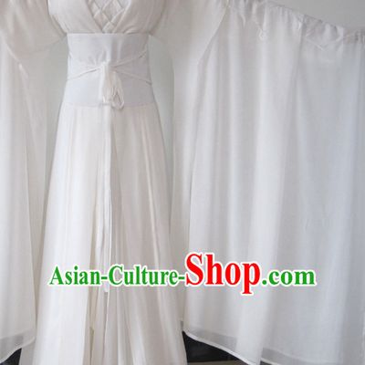 Chinese Ancient Xiao Long Nv Shen Diao Xia Lv White Hanfu Outfits for Women