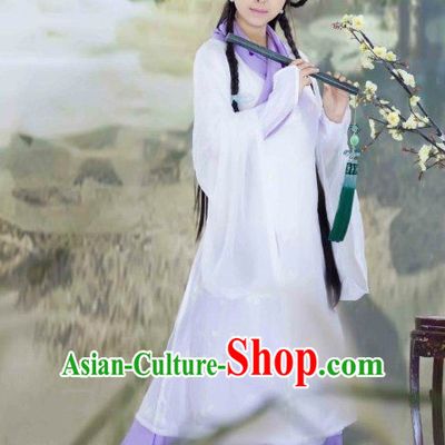 White Chinese Female Poet Costumes