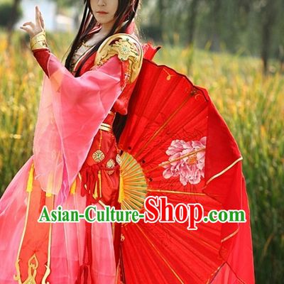 Asia Fashion Chinese Fan Dancer Kung Fu Cosplay Costumes Halloween Costumes