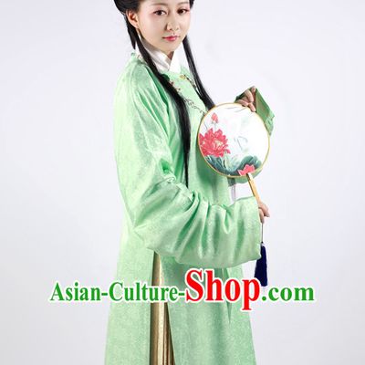 Chinese Ancient Long Robe Clothes and Hair Accessories Complete Set for Women
