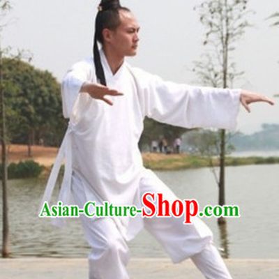 White China Traditional Taoist Clothes Complete Set for Men