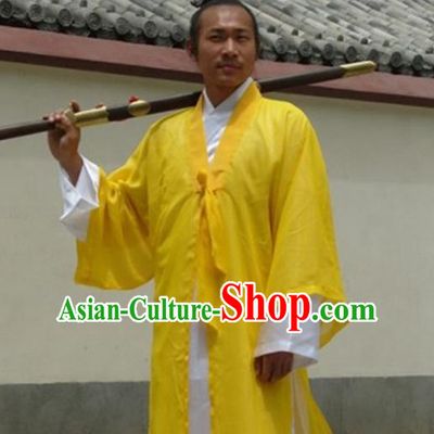 Yellow China Traditional Taoist Dress Complete Set for Men