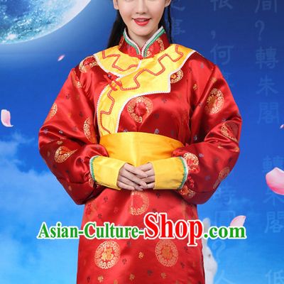 Chinese Traditional Mongolilan Dance Costumes and Hat Complete Set for Women