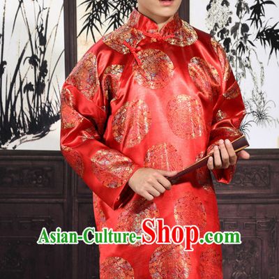 Chinese Traditional Bridegroom Robe and Hat Complete Set for Men