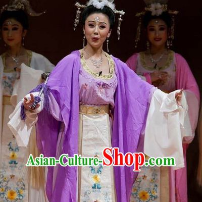 Asian Chinese Traditional Dress Theatrical Costumes Ancient Chinese Clothing Fairy Costumes and Hair Accessories