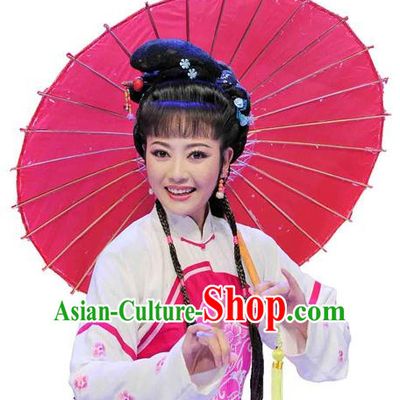 Traditional Chinese Theatrical Black Long Wigs and Accessories
