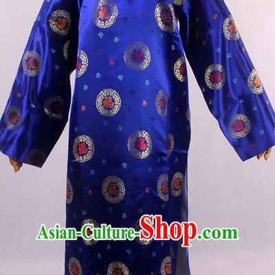 Chinese Traditional Landlord Long Mandarin Robe for Men