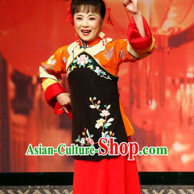 Chinese Traditional Dresses Theatrical Costumes Ancient Chinese Hanfu Housewife Costumes and Hair Accessories
