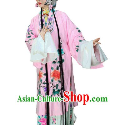 Chinese Traditional Dresses Theatrical Costumes Ancient Chinese Hanfu Hua Tan Long Robe and Hair Accessories