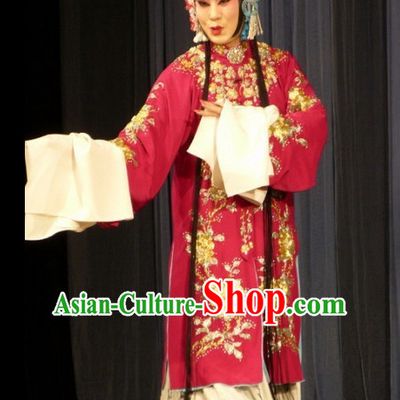 Traditional Chinese Peking Opera Costumes and Hair Jewelry Complete Set for Women