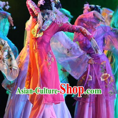 Chinese Classical Dancewear and Hair Accessories Complete Set