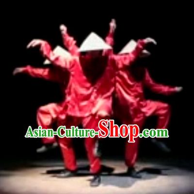 Awesome Chinese Dance Group Costumes and Hat Complete Set for Men