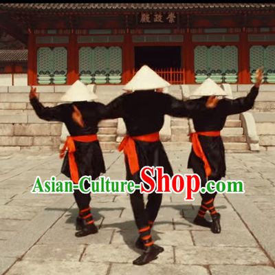 Awesome Dance Group Dancing Strawhats Costume and Strawhat Complete Set for Men