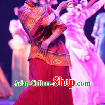 Chinese Minguo Female Dance Costumes Complete Set for Women