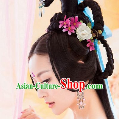 Chinese Traditional Empress Black Long Wigs