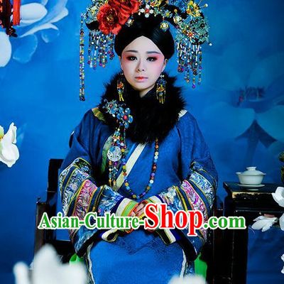 Chinese Qing Dynasty Empress Clothes Outfits Attire Complete Set for Women