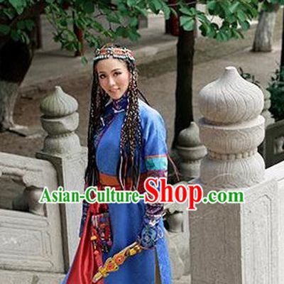 Chinese Traditional Mongolian Long Robe Clothes