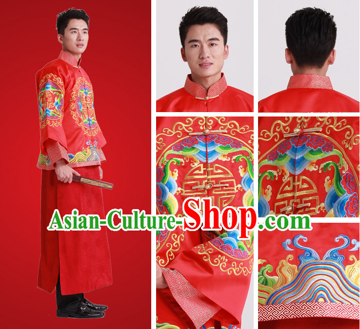 Chinese wedding dress traditional bridal costumes and hair accessories