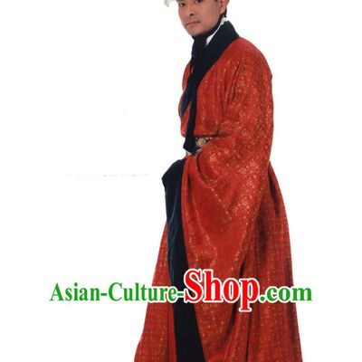 Ancient Chinese Prime Minister Costumes and Hat Complete Set