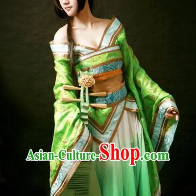 Ancient Chinese Fairy Costumes and Hair Accessories Complete Set