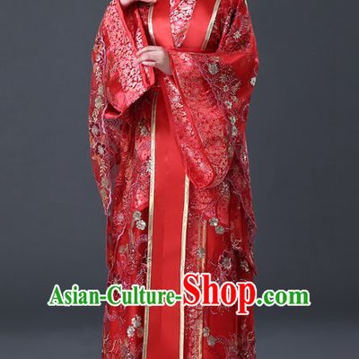Chinese Hanfu Asian Fashion Wedding Plus Size Dresses Traditional Clothing Asian Empress Hanfu Clothing and Hair Decorations for Women