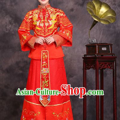 Custom Hanfu Dress Ancient Chinese Phoenix Wedding Dress Clothing and Hair Accessories Complete Set for Women