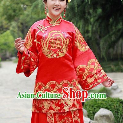 Traditional Chinese Double Happiness Wedding Dress for Women